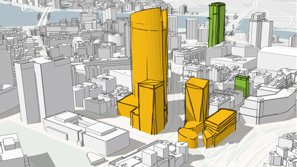 Edificios como capa de objetos 3D