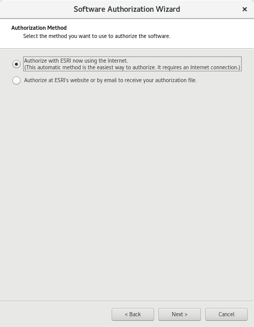 Cuadro de diálogo Método de Autorización