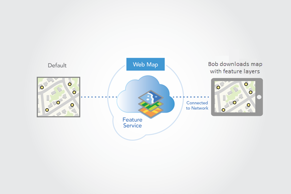 Conectarse al mapa desde el dispositivo móvil para descargarlo.