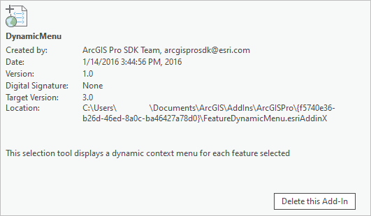 Botón Eliminar este add-in