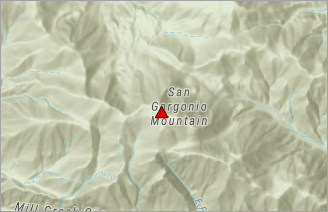 Montaña San Gorgonio marcado por un símbolo de triángulo