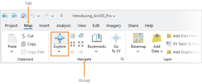 Cinta de ArcGIS Pro