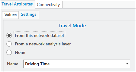 Cambie la configuración del modo de viaje en la subpestaña Configuración