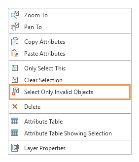 Select Only Invalid Objects (Sélectionner uniquement les objets non valides)
