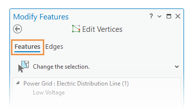 Onglets Features (Entités) et Edges (Tronçons)