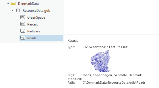 Fenêtre contextuelle détaillée d’un élément pour une classe d’entités de géodatabase