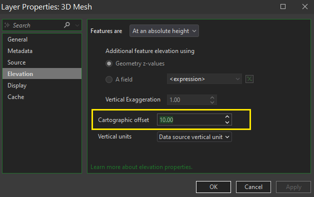 Réglage du décalage cartographique