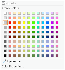 Palette de couleurs indiquant la couleur Gray 20% (Gris 20 %) (ligne 3, colonne 1).