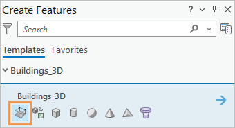 Fenêtre Create Features (Créer des entité)