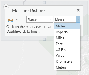 Les unités de distance sont disponibles dans l’outil Measure Distance (Mesurer la distance).