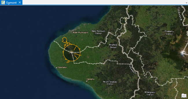 Carte d’imagerie de la région de Taranaki en Nouvelle-Zélande