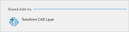 Complément partagé dans la page Add-In Manager (Gestionnaire de compléments)