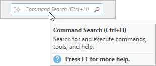 Raccourci mis à jour affiché sur la barre Command Search (Recherche de commande) et son info-bulle