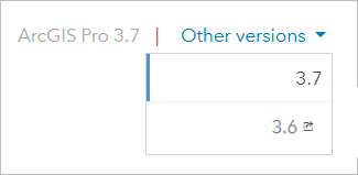 Menu déroulant permettant de changer de version d’aide en ligne