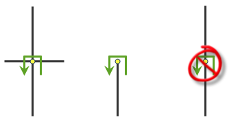 U-turns allowed only at intersections and dead ends (Demi-tours autorisés uniquement au niveau des intersections et des voies sans issue)