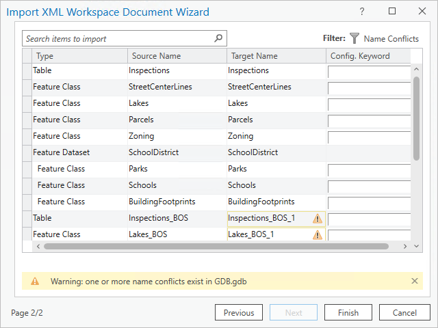 Importer un document d’espace de travail XML - Page 1 sur 2