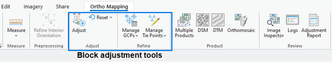 Outils d’ajustement de bloc d’orthocartographie