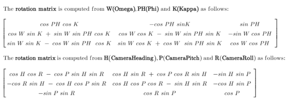 Logique de calcul de matrice de rotation