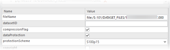 compressionFlag and dataProtection parameters checked in the dataDiscoveryMetadata attributes