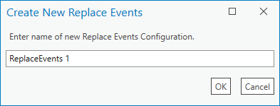 Boîte de dialogue Create New Replace Events (Créer un nouveau remplacement d’événements)