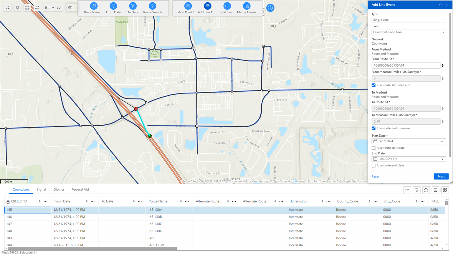 Widgets Location Referencing dans ArcGIS Experience Builder