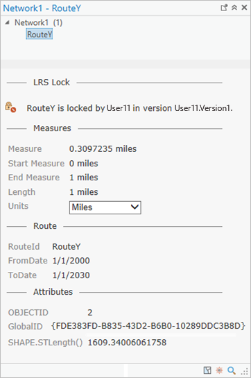 Fenêtre contextuelle Identify Routes (Identifier des itinéraires), verrous existants