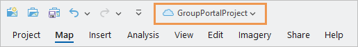 Nom du projet de portail sur la barre de titre ArcGIS Pro
