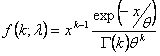 Formule 1 de la distribution gamma