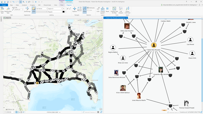 ArcGIS Pro のマップとリンク チャート