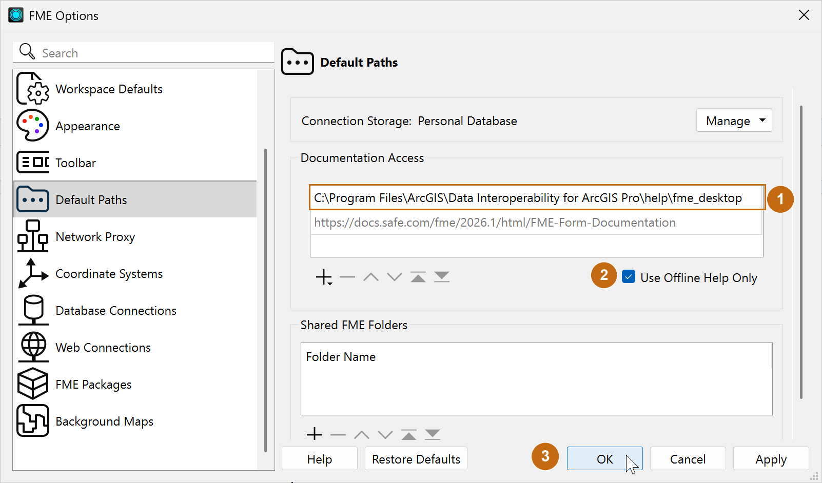 Configure offline help document