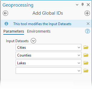 Global ID の追加ジオプロセシング ツール