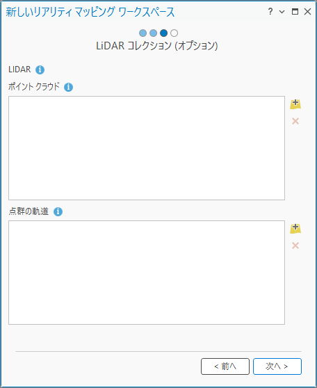 ドローン画像ワークスペースのリアリティー マッピング画像コレクションのオプション