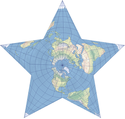 ベルグハウス星形図法の例