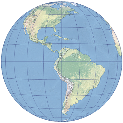 静止衛星図法の例