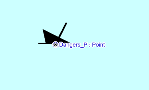 Point tool snapped to Dangers_P feature