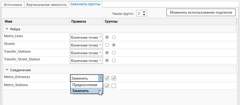 Правила для источника