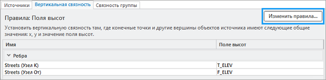 Изменить правила вертикальной связности