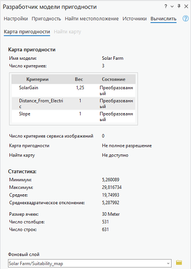 Вкладка Оценить на панели Разработчик пригодности