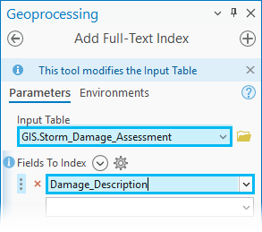 Добавление полнотекстового индекса для поля Damage_Description