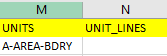 Столбец UNITS