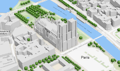 Базовая 3D-карта Парижа, Франция