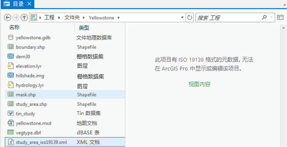 当元数据不是 ArcGIS 元数据时,将显示指明其格式的消息。