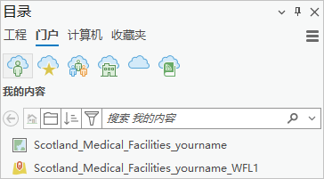 “目录”窗格显示了 web 地图