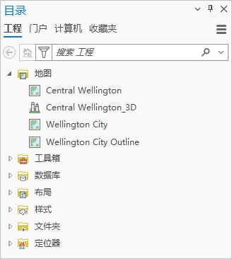 展开了地图容器的“内容”窗格