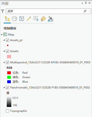 包含影像图层的内容窗格