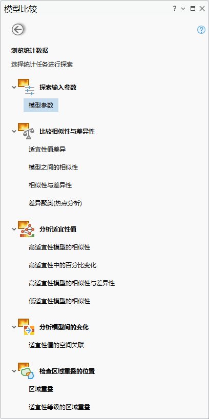 “浏览统计数据”窗格