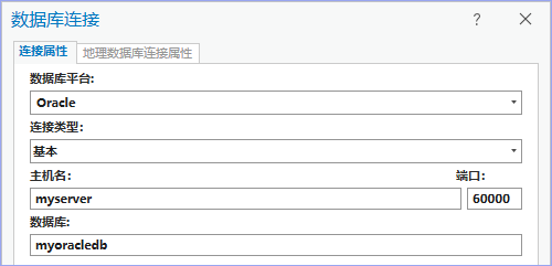 请使用名为 myserver 的服务器和服务名称 myoracledb 的 Easy Connect 信息,通过非默认端口 60000 连接到 Oracle 数据库