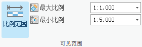 “可见性范围”组具有用于指定图层比例范围的控件。