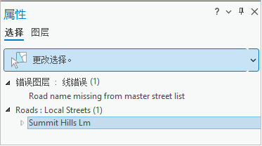 在“属性”窗格中选择 Summit Hills Lm 图层