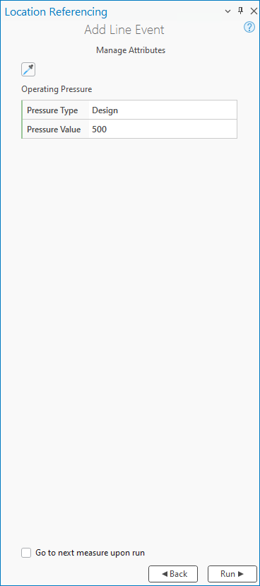 具有“管理属性”部分的“添加线事件”窗格